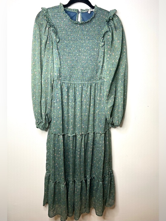Anthropologie Dresses & Skirts - Anthropologie Moon River Green Floral Smocked Tiered Midi Dress SZ M EUC